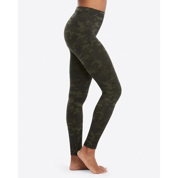 Spanx Womens‎ Look At Me Now Leggings Green Camo Size Small - Picture 3 of 7